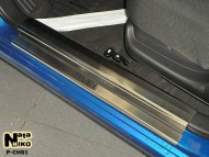 Матовые накладки на пороги Chevrolet Aveo 02-12 седан, хэтчбек Premium