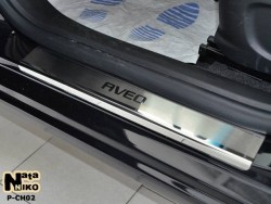 Матові накладки на пороги Chevrolet Aveo 4, 5 дверей 2012- Premium