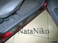 Матовые накладки на пороги Daewoo Nexia 95-08, 08- Premium
