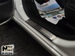 Матовые накладки на пороги Fiat 500 2012- Premium