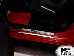 Матовые накладки на пороги Fiat 500 Abarth спорт версия 2007- Premium
