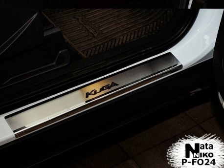 Photo Матовые накладки на пороги Ford Kuga 2013- Premium