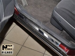 Матовые накладки на пороги Lada Priora 2008- Premium