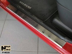 Матовые накладки на пороги Nissan Micra 5 дверей 2002-2011 Premium