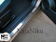 Матовые накладки на пороги Nissan Qashqai +2 2007-2014 Premium