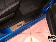 Матовые накладки на пороги Peugeot 207 5 дверей 2006-2012 Premium