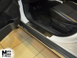 Матовые накладки на пороги Peugeot 4008 2012- Premium