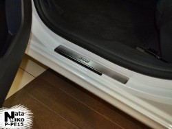 Матовые накладки на пороги Peugeot 508 2011- Premium
