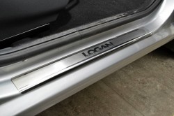 Матовые накладки на пороги Renault Logan MCV 2007-2013 Premium