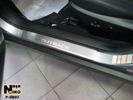 Photo Матовые накладки на пороги Subaru Outback 2009-2015 Premium