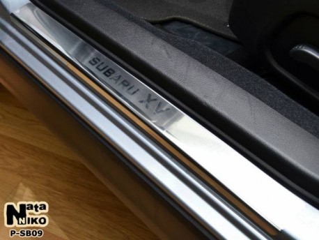 Photo Матовые накладки на пороги Subaru XV 2010-2017 Premium