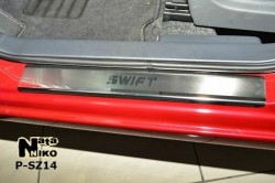 Матовые накладки на пороги Suzuki Swift 2011- Premium